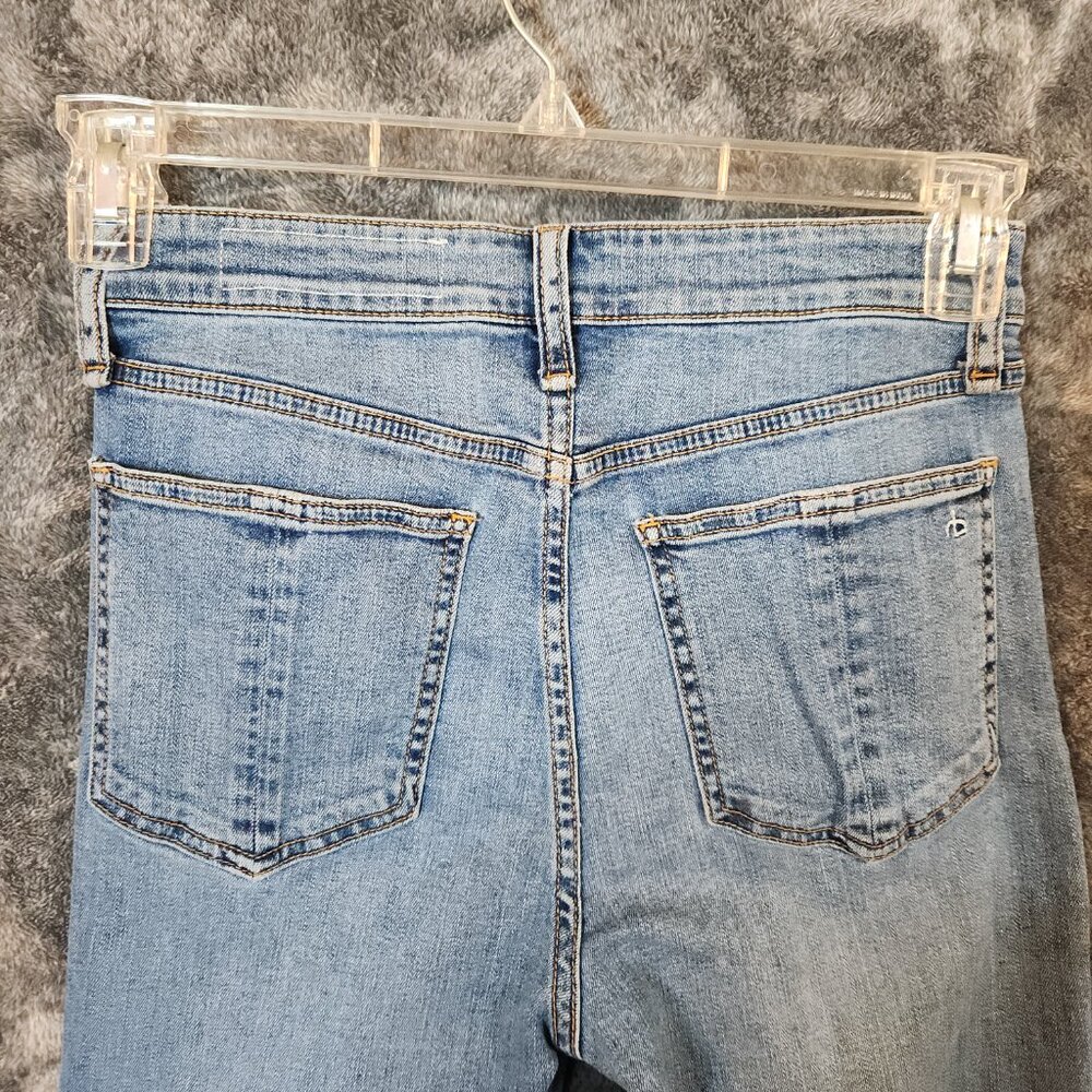 Rag Bone Jeans Womens 27 Blue Nina High Rise Ankle Flare Raw Hem Cropped Frayed - Picture 7 of 15